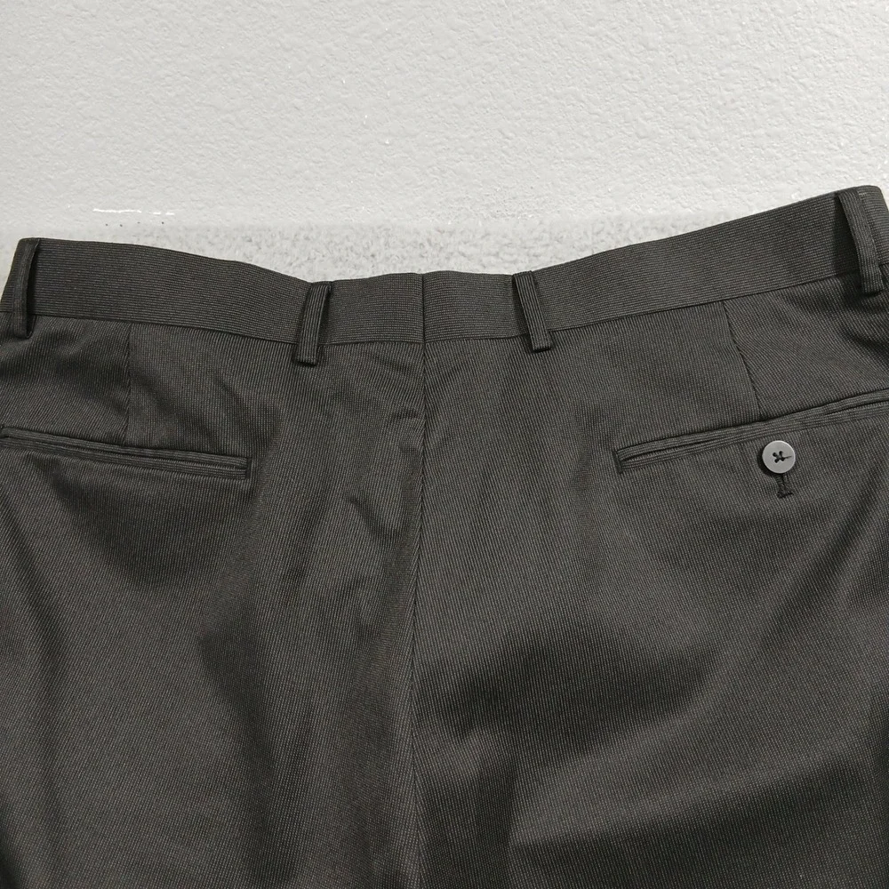 Well Hung Craftsmen Men's Suit Pants Trousers 38x32 Gray Textured Flat‎ Front